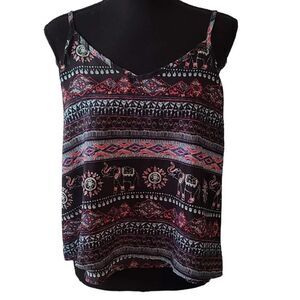 Hollister Elephant Print Spaghetti Strap Tank XS